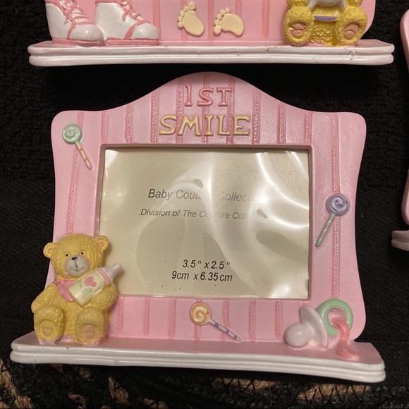 Set of three (3) mini baby picture frames celebrating 1st steps, birthday, smile - Picture 7 of 16